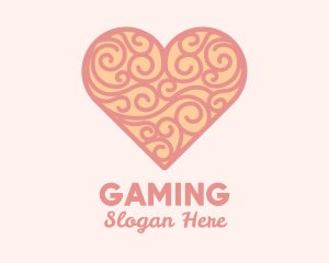 Romantic - Pink Heart Ornament logo design