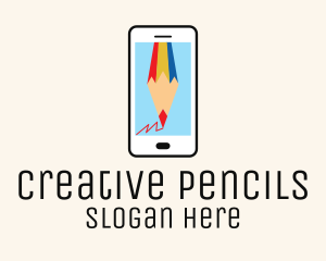 Pencil Sketch Smartphone App logo design