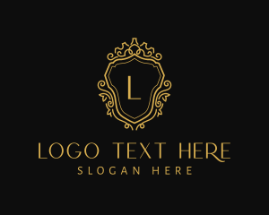Vlog - Royal Gold Shield logo design