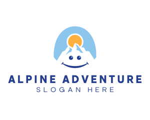 Happy Alpine Mountain logo design