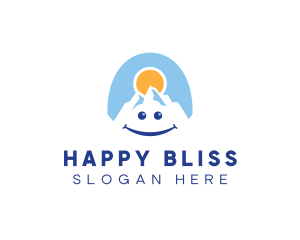 Happy Alpine Mountain logo design