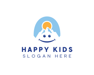 Happy Alpine Mountain logo design