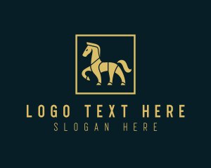 Thoroughbred - Walking Horse Stallion logo design