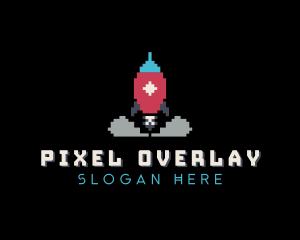 Pixelated Rocket Gaming logo design