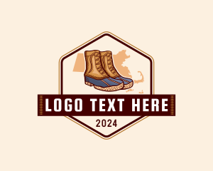 Map - Massachusetts Boots Fashion logo design