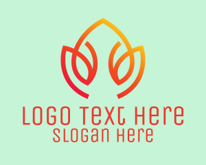 Therapy - Orange Lotus Flower Spa logo design