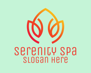 Spa - Orange Lotus Flower Spa logo design