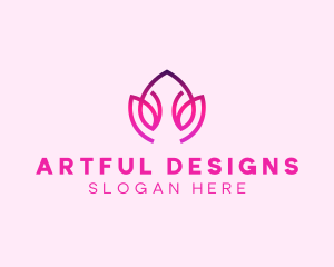 Orange Lotus Flower Spa  logo design