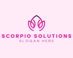 Orange Lotus Flower Spa  logo design