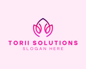 Orange Lotus Flower Spa  logo design