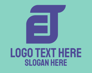 Connection - Blue Connected Letter ET logo design