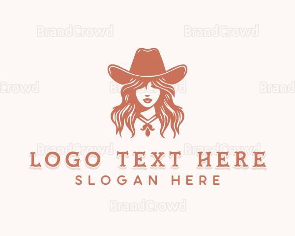 Woman Cowgirl Buckaroo Logo