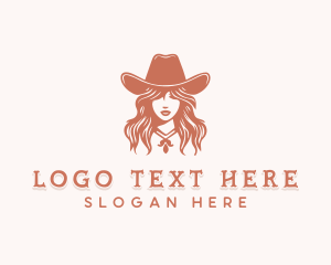 Western - Woman Cowgirl Buckaroo logo design