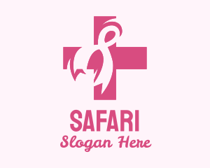 Cross - Breast Cancer Ribbon logo design