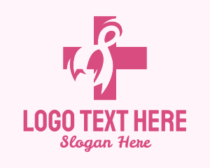 Med - Breast Cancer Ribbon logo design