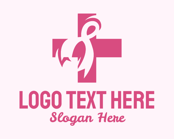 Oncology - Breast Cancer Ribbon logo design