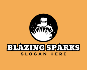 Welding Mask Spark logo design