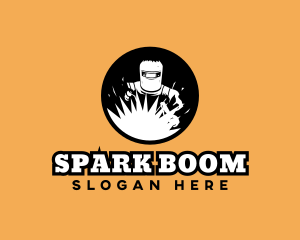 Welding Mask Spark logo design