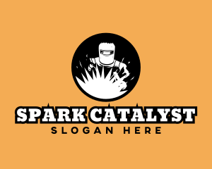 Welding Mask Spark logo design