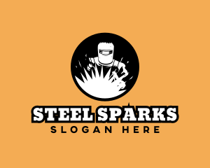 Welding Mask Spark logo design