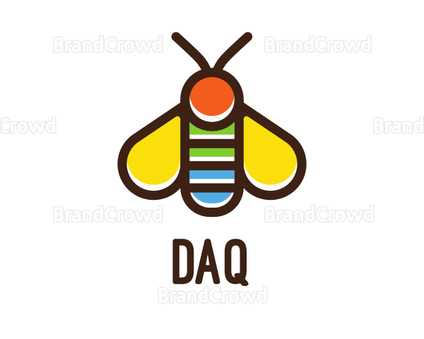 Colorful Fly Insect Logo