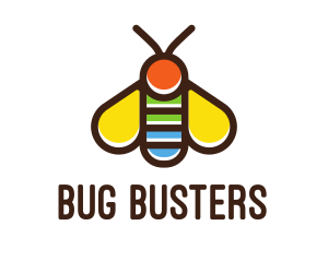 Colorful Fly Insect logo design