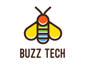 Colorful Fly Insect logo design