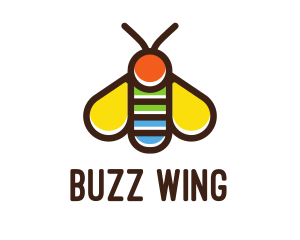 Colorful Fly Insect logo design