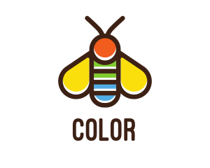 Colorful Fly Insect logo design