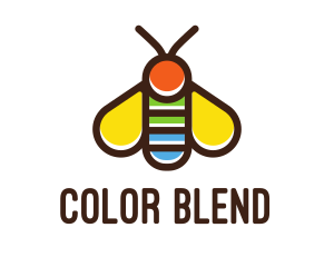 Colorful Fly Insect logo design