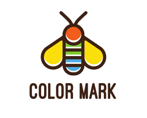 Colorful Fly Insect logo design