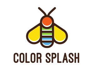 Colorful Fly Insect logo design