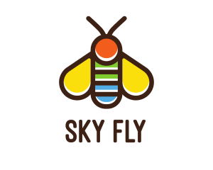 Colorful Fly Insect logo design