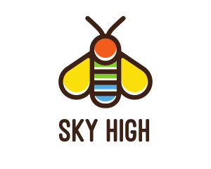 Colorful Fly Insect logo design