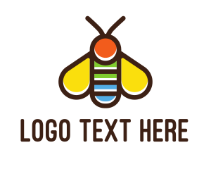 Colorful Fly Insect Logo