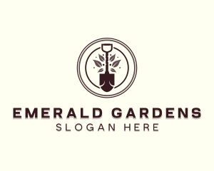 Plant Shovel Gardening logo design