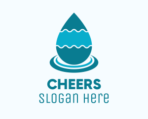 Clean Water Drop Ripple Logo