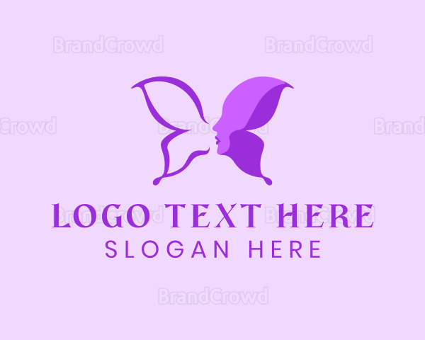 Beauty Couture Trend Butterfly Lady Logo