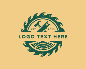 Log - Saw Hammer Carpentry Repair logo design