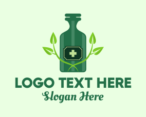 Bottle - Green Natural Medicine Bottle logo design