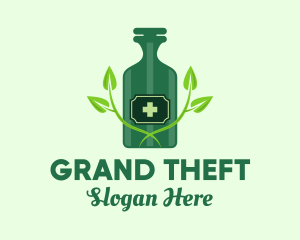 Green Natural Medicine Bottle Logo