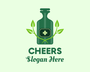 Green Natural Medicine Bottle Logo