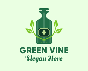 Green Natural Medicine Bottle logo design