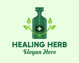 Green Natural Medicine Bottle logo design