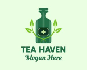 Green Natural Medicine Bottle logo design