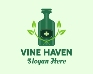 Green Natural Medicine Bottle logo design