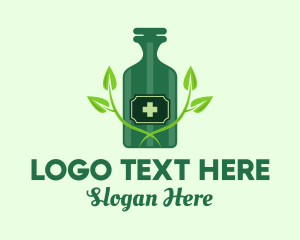 Multivitamins - Green Natural Medicine Bottle logo design