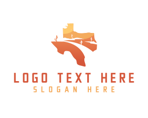 Destination - Texas desert Map logo design