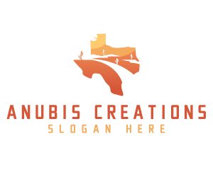 Texas desert Map logo design