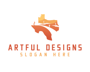 Texas desert Map logo design